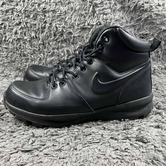 Nike Manoa Boots Mens 11 Leather Triple Black 454350-003 Hiking Shoes main image 5